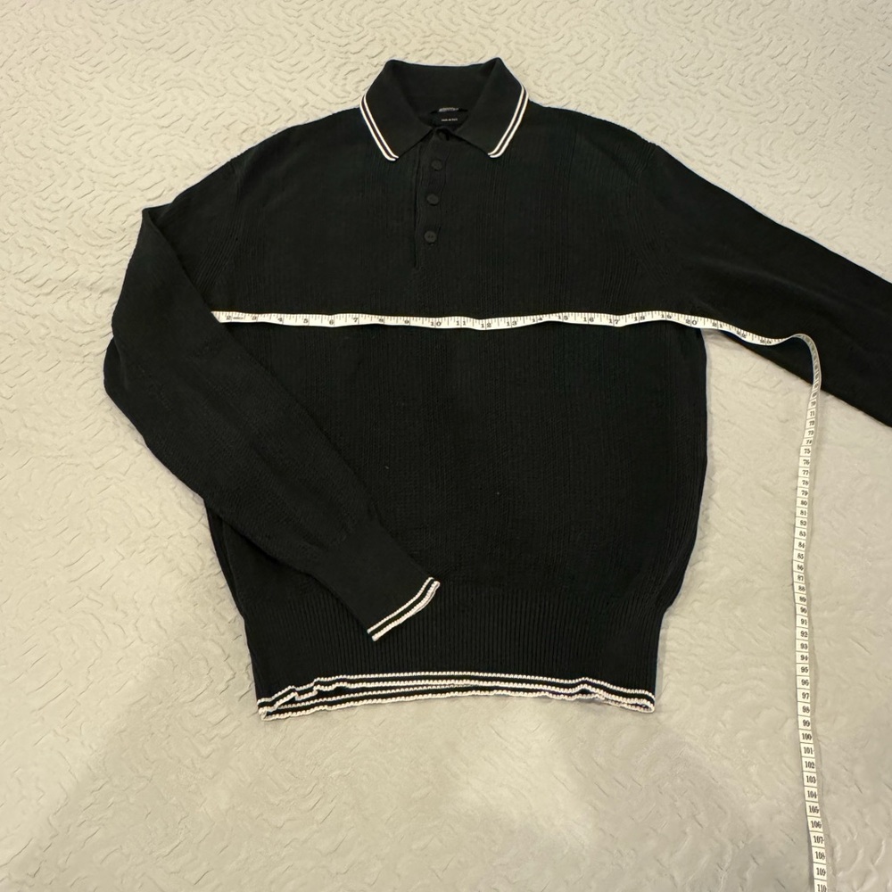 Tom Ford Black Polo cable knit shirt